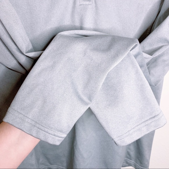 THE NORTH FACE - gray quarter zip pullover with logo on sleeve - LARGE - Picture 4 of 6